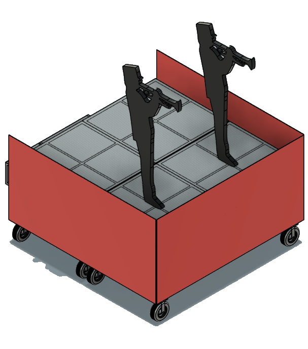 CAD mockup: stage with coroplast on three sides