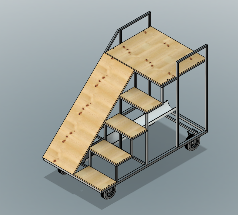 CAD render: version 2 prop with larger top platform